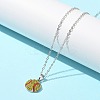 Zinc Alloy Sunflower Rhinestone Sport Ball Pendant Cable Chain Necklaces LS-NJEW-U024-01P-01-3