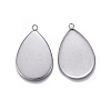 Tarnish Resistant 304 Stainless Steel Pendant Cabochon Settings STAS-P236-42P-2