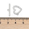Brass Micro Pave Clear Cubic Zirconia Toggle Clasps KK-K391-07P-4