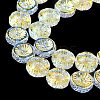 Half Electroplate Baking Paint Glass Beads Strands EGLA-K061-11A-AB07-3