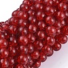 Red Crackle Glass Round Beads Strands X-CCG-Q001-8mm-13-1
