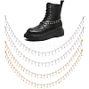 4Pcs 2 Colors Brass Micro Pave Clear Cubic Zirconia Chains Boot Strap Chains HJEW-HS00057-1