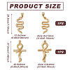  Jewelry 2Pcs 2 Style Brass Micro Pave Clear Cubic Zirconia Pendants ZIRC-PJ0001-10-NF-3