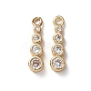 Brass Micro Pave Clear Cubic Zirconia Charms KK-C253-02A-G-1