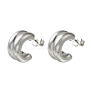 304 Stainless Steel C-Shaped Stud Earrings for Women EJEW-S237-09-1
