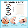 3Pcs 3 Styles 8MM Round Natural Tiger Eye & Black Onyx & Black Obsidian & Synthetic Non-Magnetic Hematite Beads Stretch Bracelets for Women Men BJEW-TA0001-20-4