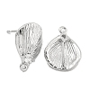 Brass Micro Pave Cubic Zirconia Stud Earring Findings KK-U015-03P-2