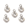 Brass Micro Pave Clear Cubic Zirconia Charms KK-E068-VB235-3