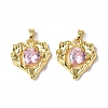 Brass Micro Pave Cubic Zirconia Pendants KK-P223-51G-01-2