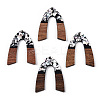 Opaque Resin & Walnut Wood Pendants RESI-N039-66C-1