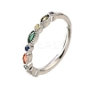 Adjustable Brass Micro Pave Cubic Zirconia Finger Rings for Women RJEW-H247-15P-4