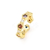 Brass Micro Pave Cubic Zirconia Cuff Rings for Women RJEW-Z113-46G-2