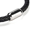 Natural Lapis Lazuli Round Bead Braided Leather Cord Bracelets for Men Women BJEW-A009-11P-03-3