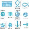 100Pcs 5 Styles Ocean Theme Dyed Wood Pendants WOOD-NB0001-96-3
