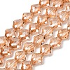 Electroplate Transparent Glass Beads Strands GL-CBA7A17-02A-06-1