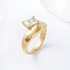 304 Stainless Steel Glass Finger Rings MD8256-1-1