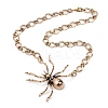 Alloy Crystal Rhiniestone Big Spider Pendant Necklaces for Women Men LS-NJEW-H061-01AG-1