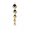 Rack Plating Brass Pave Cubic Zirconia Connector Charms KK-G458-02G-04-2