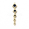 Rack Plating Brass Pave Cubic Zirconia Connector Charms KK-G458-02G-04-2