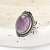 Natural Amethyst Adjustable Rings RJEW-I108-01AS-14-2