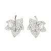 Rack Plating Brass Micro Pave Clear Cubic Zirconia Stud Earrings for Women EJEW-M260-21P-1