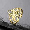 304 Stainless Steel Adjustable Cuff Rings RJEW-S628-04G-1