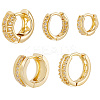 5 Pairs 5 Style Brass Micro Pave Clear Cubic Zirconia Hoop Earrings EJEW-BBC0002-01-6