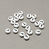 White and Black Acrylic Horizontal Hole Letter Beads SACR-Q101-01T-1