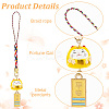 5pcs 5 styles Ceramic Lucky Cat Small Pendant Mobile Phone Decoration HJEW-GO0001-08-3
