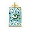 Brass Micro Pave Cubic Zirconia Pendant with Enamel KK-H458-02G-B02-1