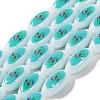 Printing Glass Oval Beads for Necklaces Bracelets Making GLAA-B020-01A-09-1