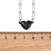 304 Stainless Steel Double-Sided Magnetic Heart Pendant Paperclip Chain Necklaces LS-NJEW-U028-02B-5