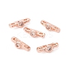 Rack Plating Brass Pave Clear Cubic Zirconia Connector Charms LS-KK-G433-04RG-3
