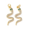 Brass Micro Pave Clear Cubic Zirconia Pendants KK-Q031-41G-02-1