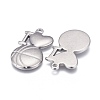 Non-Tarnish 304 Stainless Steel Pendants STAS-F249-18P-2