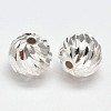 Fancy Cut Faceted Round 925 Sterling Silver Beads STER-F012-11B-2