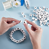 20Pcs White Cube Letter Silicone Beads 12x12x12mm Square Dice Alphabet Beads with 2mm Hole Spacer Loose Letter Beads for Bracelet Necklace Jewelry Making JX432P-5