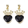 Brass Micro Pave Clear Cubic Zirconia Pendants ZIRC-N039-208-2