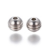 Tarnish Resistant 201 Stainless Steel Grooved Beads STAS-P239-04P-1