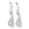 Brass Micro Pave Clear Cubic Zirconia S-Hook Clasps KK-L211-008P-1