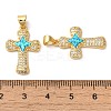 Rack Plating Brass Micro Pave Cubic Zirconia Pendants KK-P268-17A-G-3