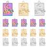 18Pcs 3 Colors Ion Plating(IP) 304 Stainless Steel Bigs Pendants STAS-DC0014-07-1