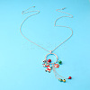 Alloy Enamel with Rhinestone Pendant Necklaces FS-WG43311-01-5