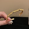 Alloy Rhinestone Cuff Bangles for Women BJEW-U039-01G-1