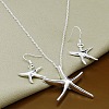 Starfish Alloy Dangle Earrings & Pendant Necklaces Sets FS-WGE4644-01-1