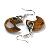 Rack Plating Moon Brass Dangle Earrings for Women EJEW-B064-02P-07-2