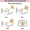 304 Stainless Steel Stud Earring Findings EJEW-SP0001-17M-2