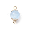 Dyed Natural Selenite Round Connector Charms PALLOY-JF04271-2