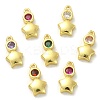 30Pcs Brass Micro Pave Cubic Zirconia Pendants ZIRC-CJ0001-17-1