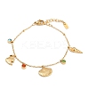 304 Stainless Steel Charms Bracelets for Women BJEW-C114-09G-4